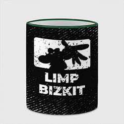 Кружка 3D Limp Bizkit с потертостями на темном фоне, цвет: 3D-зеленый кант — фото 2