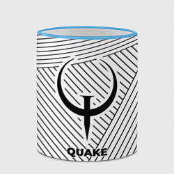 Кружка 3D Символ Quake на светлом фоне с полосами, цвет: 3D-небесно-голубой кант — фото 2