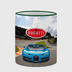 Кружка 3D Bugatti - motorsport - гоночная трасса, цвет: 3D-зеленый кант — фото 2