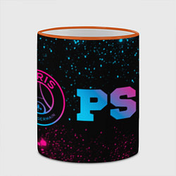 Кружка 3D PSG - neon gradient: надпись и символ, цвет: 3D-оранжевый кант — фото 2