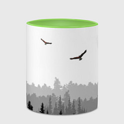 Кружка 3D Птицы над лесом, цвет: 3D-белый + светло-зеленый — фото 2
