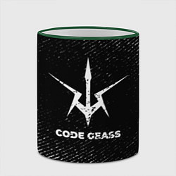 Кружка 3D Code Geass с потертостями на темном фоне, цвет: 3D-зеленый кант — фото 2
