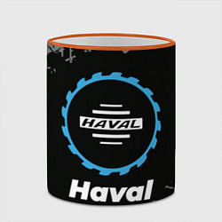 Кружка 3D Haval в стиле Top Gear со следами шин на фоне, цвет: 3D-оранжевый кант — фото 2