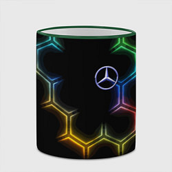 Кружка 3D Mercedes - neon pattern, цвет: 3D-зеленый кант — фото 2
