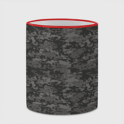 Кружка 3D Камуфляж AOR-2 серый пиксель, цвет: 3D-красный кант — фото 2