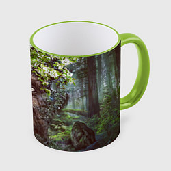 Кружка 3D Мудрое Таинственное Дерево, цвет: 3D-светло-зеленый кант