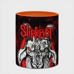 Кружка 3D Slipknot - красный козел, цвет: 3D-белый + оранжевый — фото 2