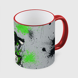 Кружка 3D Slipknot скелет green, цвет: 3D-красный кант