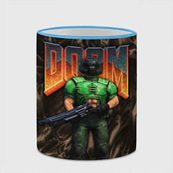 Кружка 3D DOS DOOM - Doomguy, цвет: 3D-небесно-голубой кант — фото 2