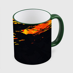 Кружка 3D Orange and black, цвет: 3D-зеленый кант