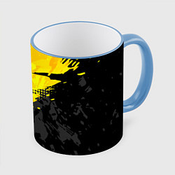 Кружка 3D Black and yellow, цвет: 3D-небесно-голубой кант
