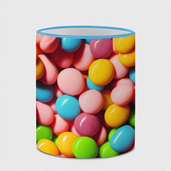 Кружка 3D Много ярких конфет, цвет: 3D-небесно-голубой кант — фото 2