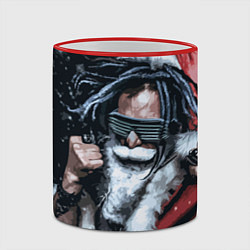 Кружка 3D Cool Santa Rastaman, цвет: 3D-красный кант — фото 2