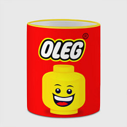 Кружка 3D Олег Lego, цвет: 3D-желтый кант — фото 2