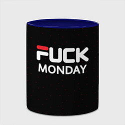 Кружка 3D Fuck monday - antibrand, fila, цвет: 3D-белый + синий — фото 2