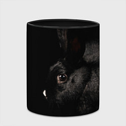 Кружка 3D Чёрный большой кролик, цвет: 3D-белый + черный — фото 2