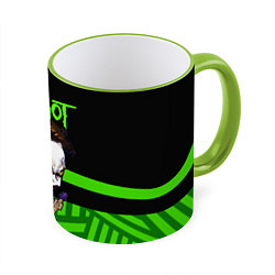 Кружка 3D Slipknot dark green, цвет: 3D-светло-зеленый кант