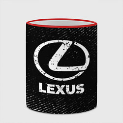 Кружка 3D Lexus с потертостями на темном фоне, цвет: 3D-красный кант — фото 2