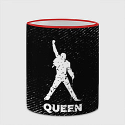 Кружка 3D Queen с потертостями на темном фоне, цвет: 3D-красный кант — фото 2