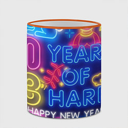 Кружка 3D Happy New Year Neon 2023, цвет: 3D-оранжевый кант — фото 2