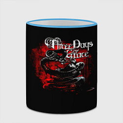 Кружка 3D Three Days Grace змея и ворон, цвет: 3D-небесно-голубой кант — фото 2