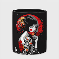 Кружка 3D Гейша с конфетой, цвет: 3D-белый + черный — фото 2