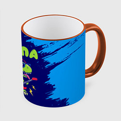 Кружка 3D Стёпа рокозавр, цвет: 3D-оранжевый кант