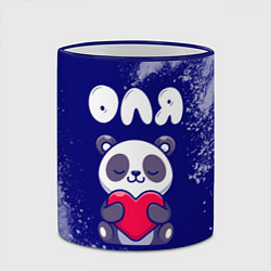 Кружка 3D Оля панда с сердечком, цвет: 3D-синий кант — фото 2