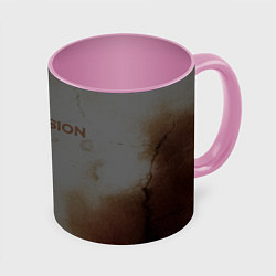 Кружка 3D Corrosion - рыжая ржавчина, цвет: 3D-белый + розовый