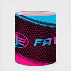 Кружка 3D FAW - neon gradient: надпись и символ, цвет: 3D-розовый кант — фото 2