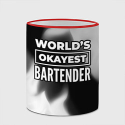 Кружка 3D Worlds okayest bartender - dark, цвет: 3D-красный кант — фото 2