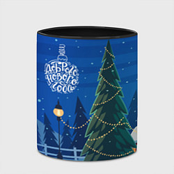 Кружка 3D Доброго нового года - праздничная елка, цвет: 3D-белый + черный — фото 2