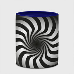 Кружка 3D Объёмная спираль - оптическая иллюзия, цвет: 3D-белый + синий — фото 2