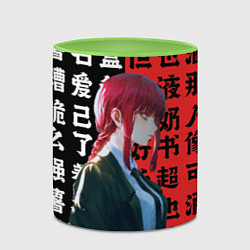 Кружка 3D Макима в костюме, цвет: 3D-белый + светло-зеленый — фото 2