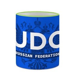 Кружка 3D Russian Federation judo - на синем фоне, цвет: 3D-светло-зеленый кант — фото 2