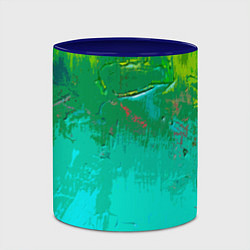 Кружка 3D Абстрактные краски - текстура, цвет: 3D-белый + синий — фото 2
