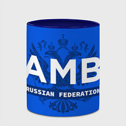 Кружка 3D Russian federation sambo - на синем фоне, цвет: 3D-белый + синий — фото 2