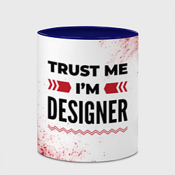 Кружка 3D Trust me Im designer white, цвет: 3D-белый + синий — фото 2