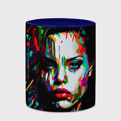 Кружка 3D Анджелина Джоли - поп-арт, цвет: 3D-белый + синий — фото 2