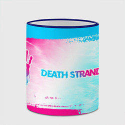 Кружка 3D Death Stranding neon gradient style: надпись и сим, цвет: 3D-синий кант — фото 2