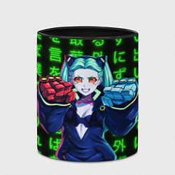 Кружка 3D Неоновые иероглифы - Rebecca, цвет: 3D-белый + черный — фото 2
