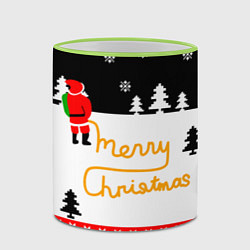 Кружка 3D Merry christmas - Санта Клаус, цвет: 3D-светло-зеленый кант — фото 2