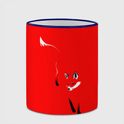 Кружка 3D Красная лиса, цвет: 3D-синий кант — фото 2