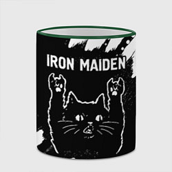 Кружка 3D Группа Iron Maiden и рок кот, цвет: 3D-зеленый кант — фото 2