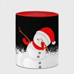 Кружка 3D Снеговик dab, цвет: 3D-белый + красный — фото 2