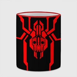 Кружка 3D Кибер паук с черепом, цвет: 3D-красный кант — фото 2