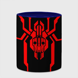 Кружка 3D Кибер паук с черепом, цвет: 3D-белый + синий — фото 2