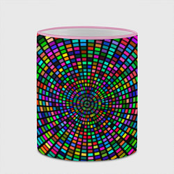 Кружка 3D Цветная спираль - оптическая иллюзия, цвет: 3D-розовый кант — фото 2