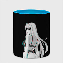 Кружка 3D Waifu Zero Two, цвет: 3D-белый + небесно-голубой — фото 2