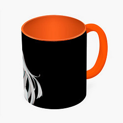 Кружка 3D Waifu Zero Two, цвет: 3D-белый + оранжевый